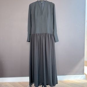 Massimo Dutti black dress with flounced skirt